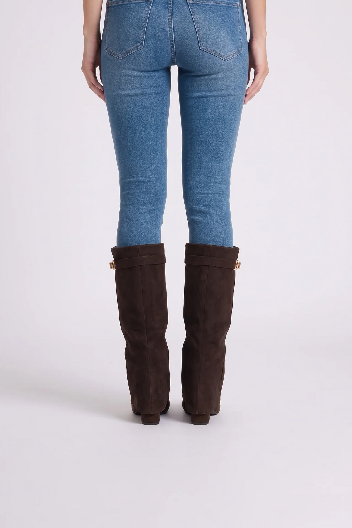 Talia Suede Brown Boots - back view