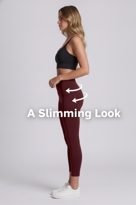 Nova Sculpt Leggings in Evening Red - A Slimming Look