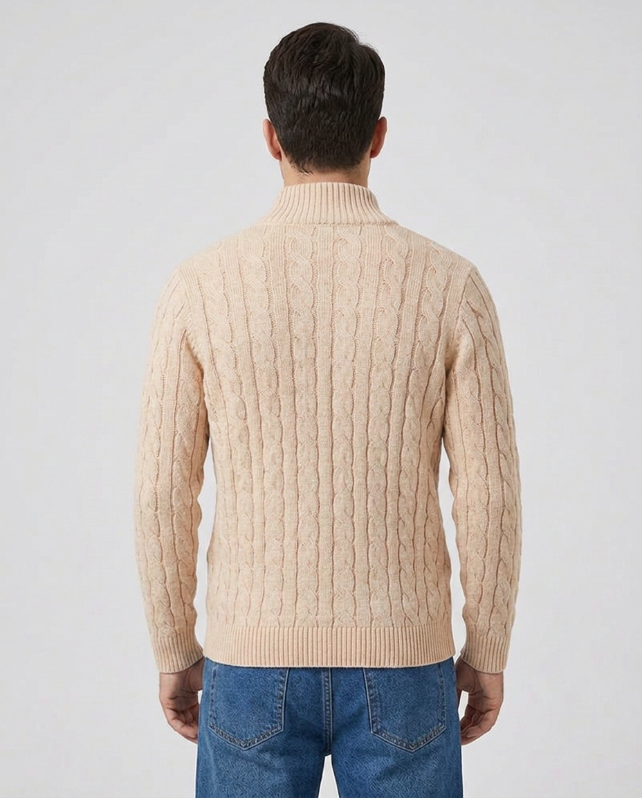 TAEBAEK Cable Sweater - Beige - back