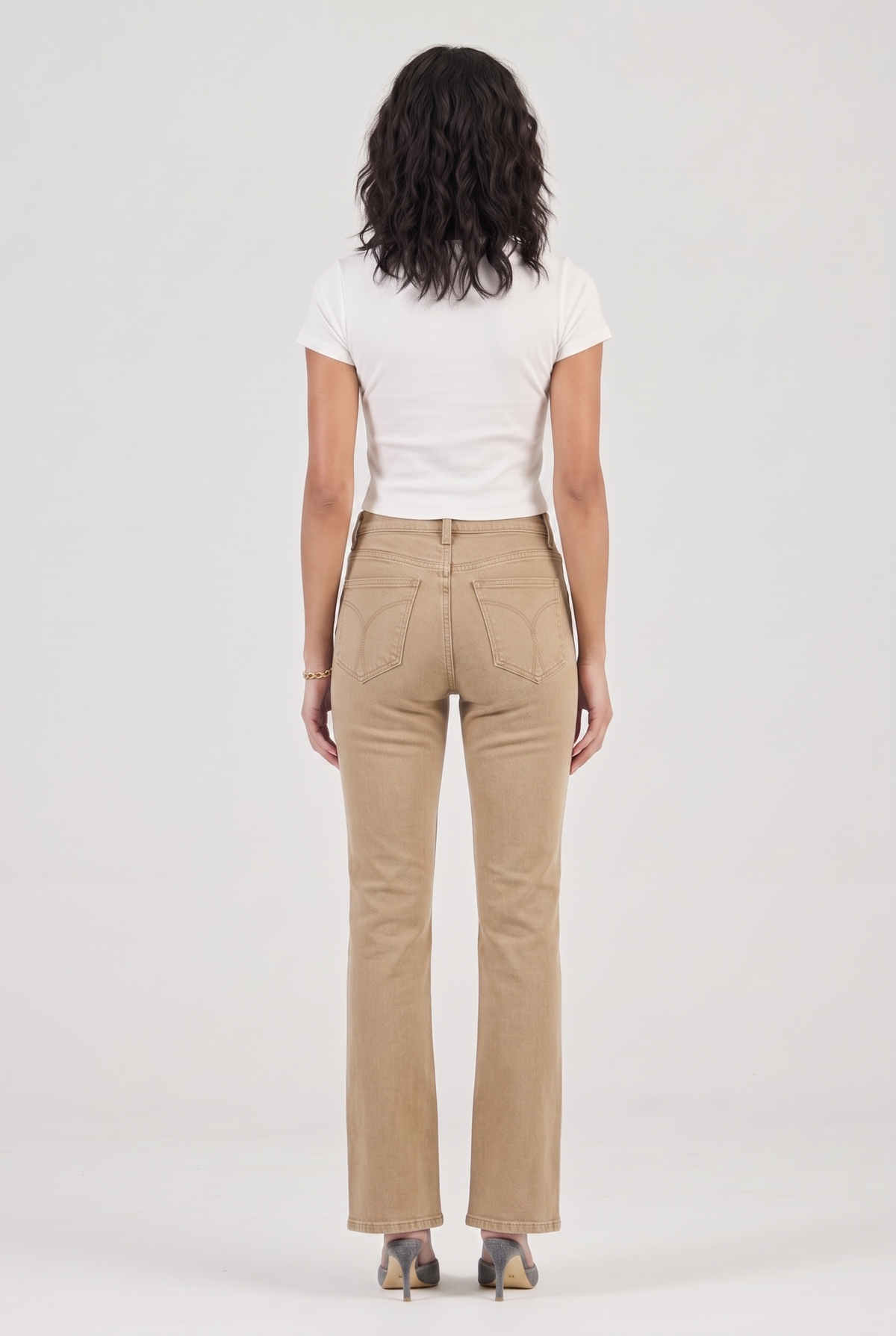 Marlowe Vintage Bootcut Jeans - Sandstone back