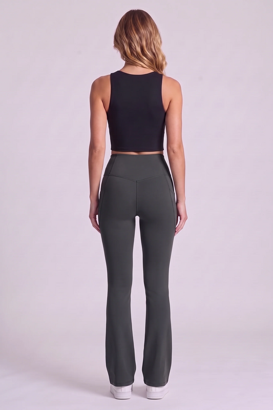Harlow Bootcut Leggings in Carbon - back view
