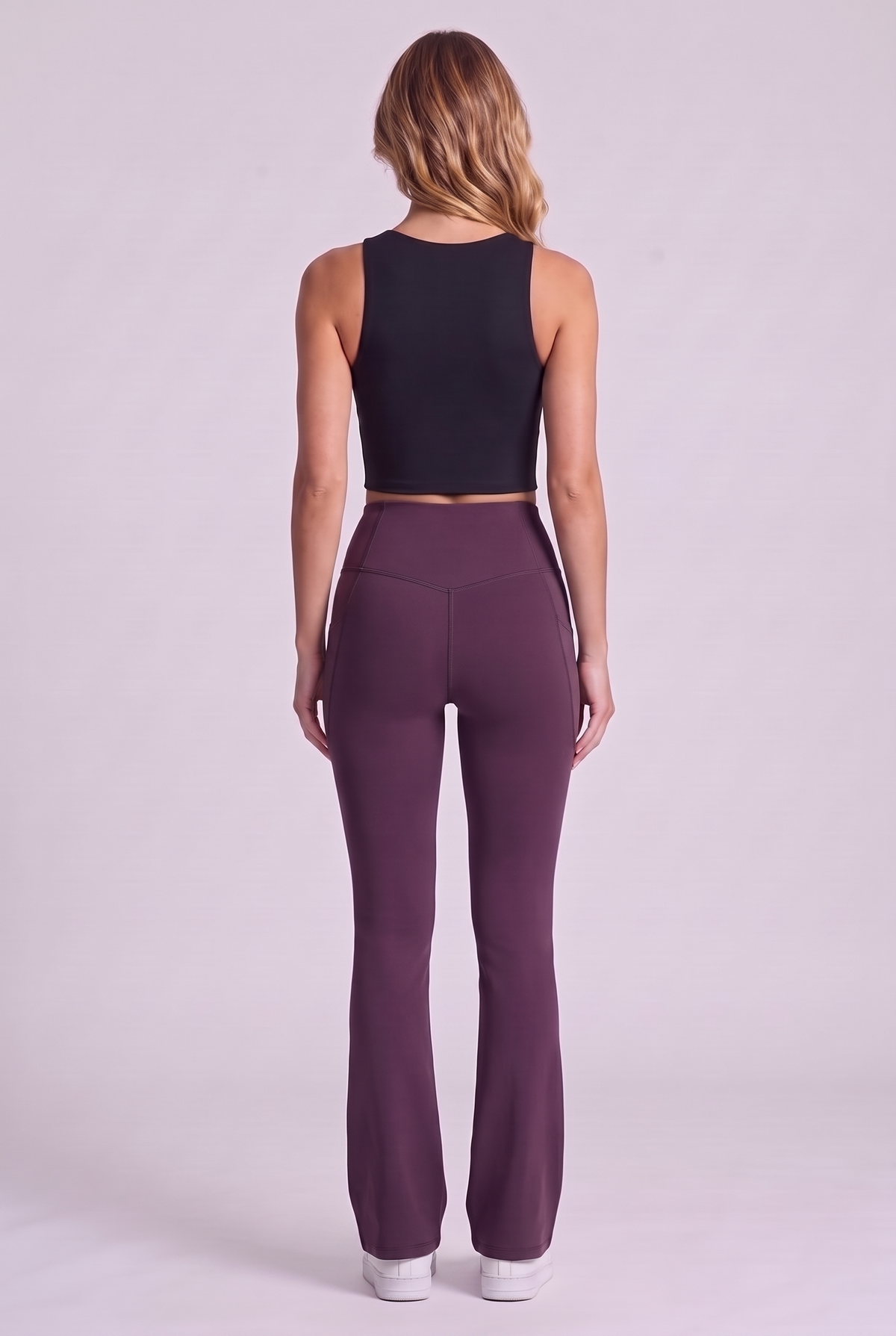 Harlow Bootcut Leggings - Night's Purple, espalda