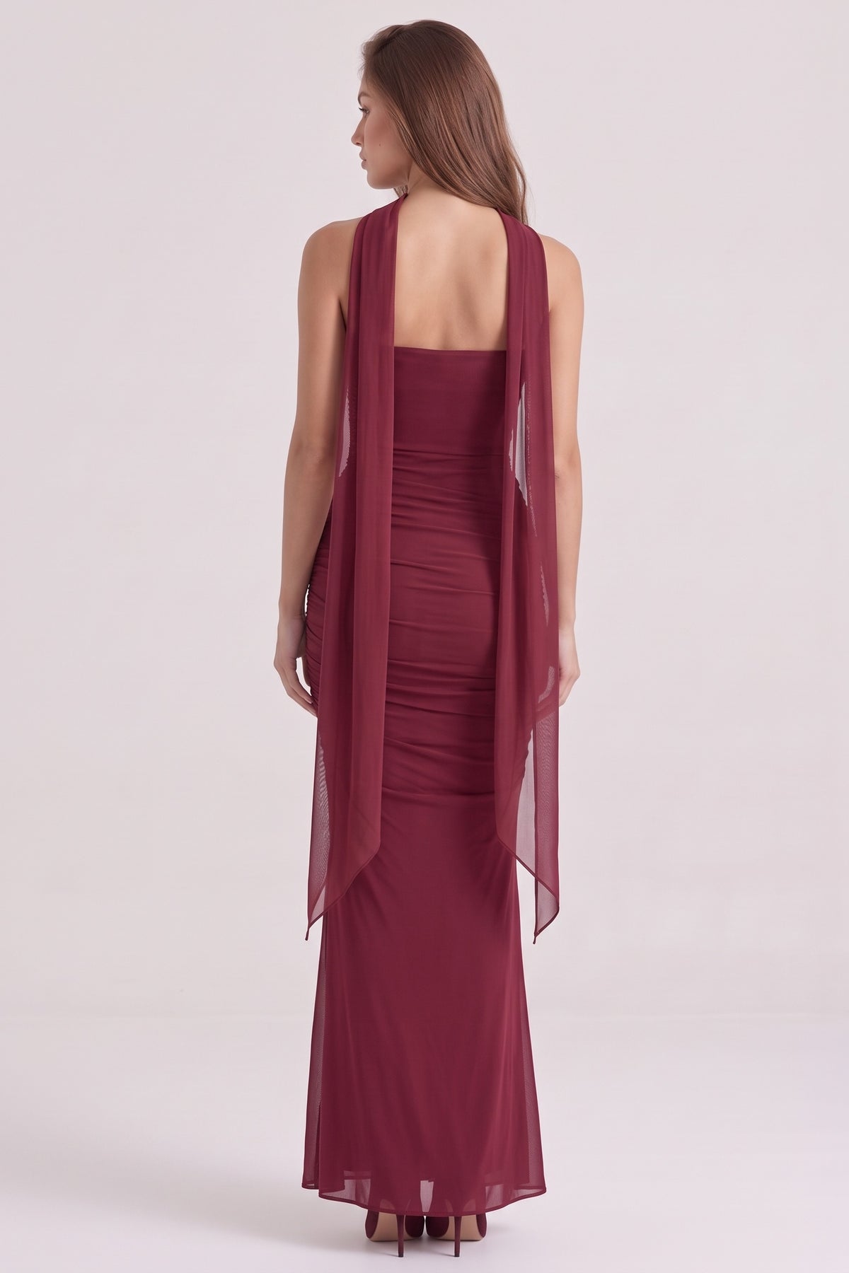 Juliette Corset Maxi Set - Burgundy - back