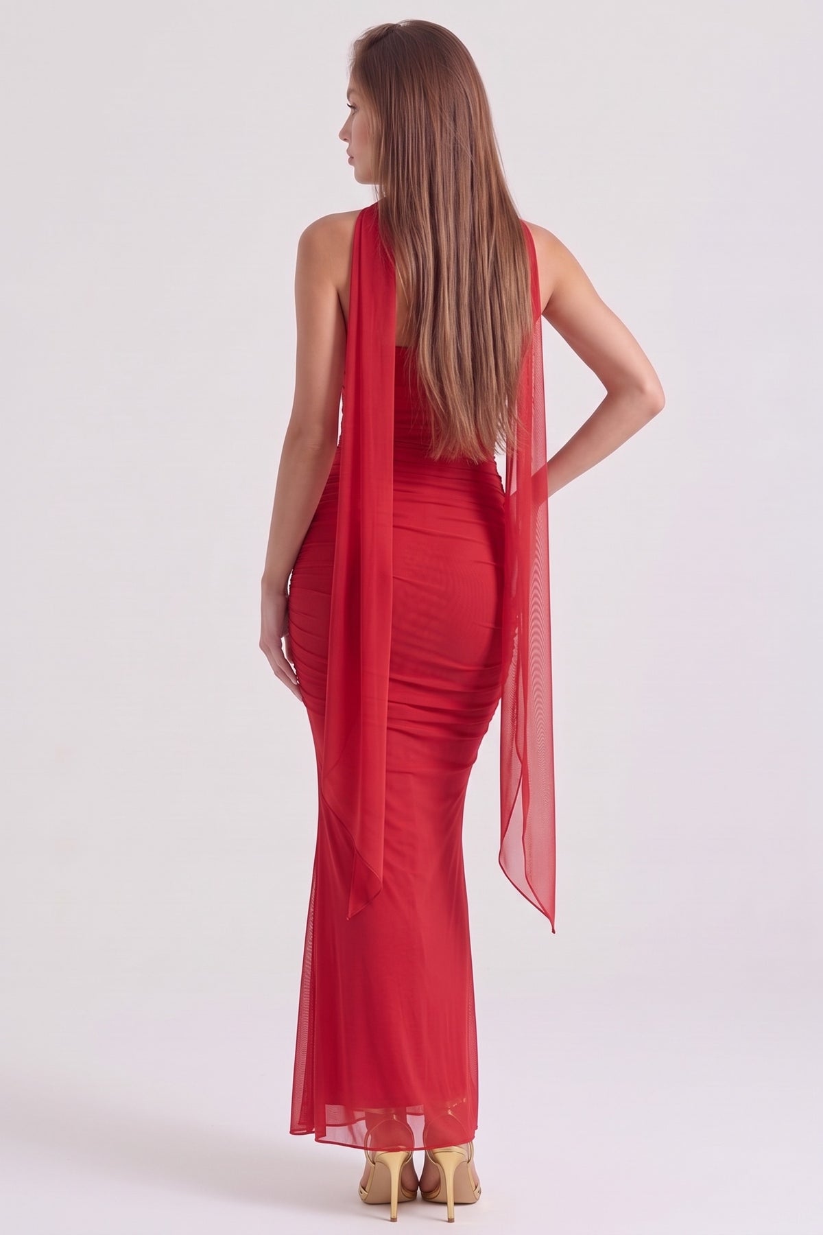 Juliette Corset Maxi Set - Red - back