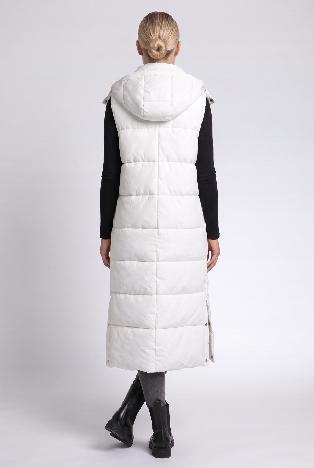 Sabine Puffer Vest in White - back view
