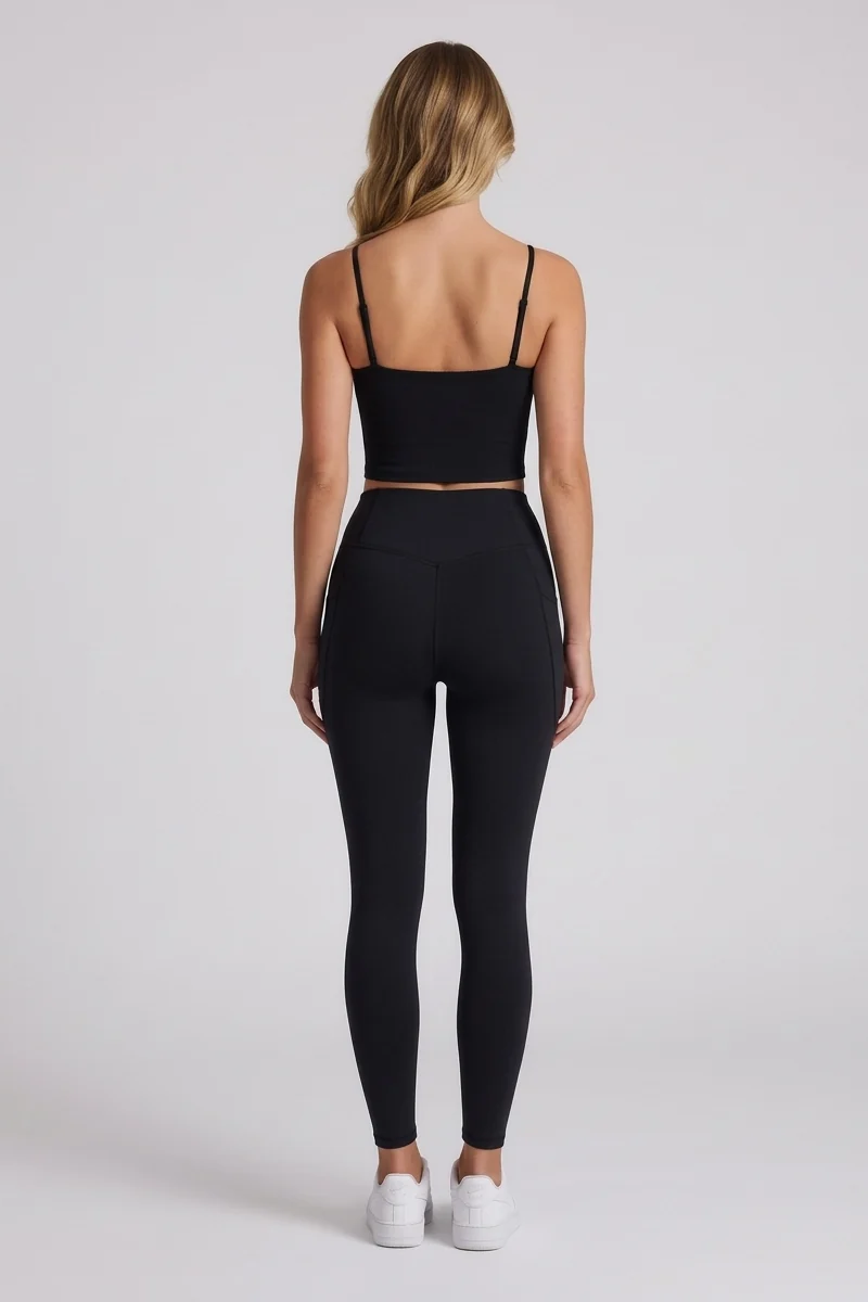 Nova Sculpt Leggings in Black - back view