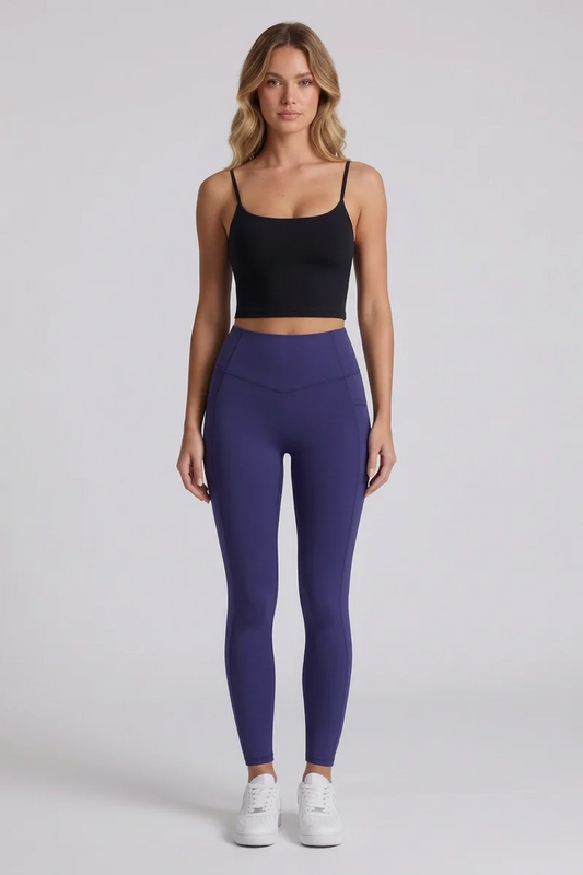 Nova Sculpt Leggings in Mood Indigo - front view