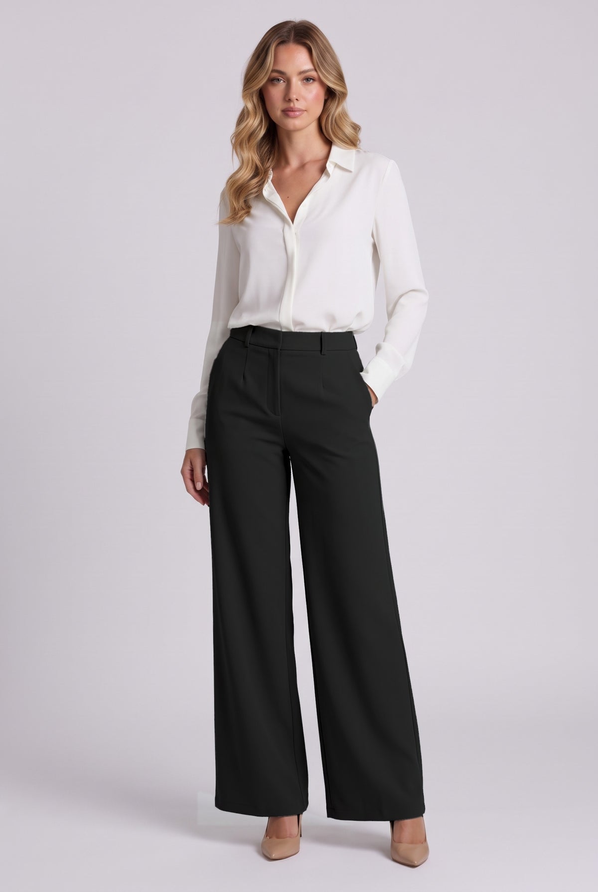 Elise Trousers in Black, front view