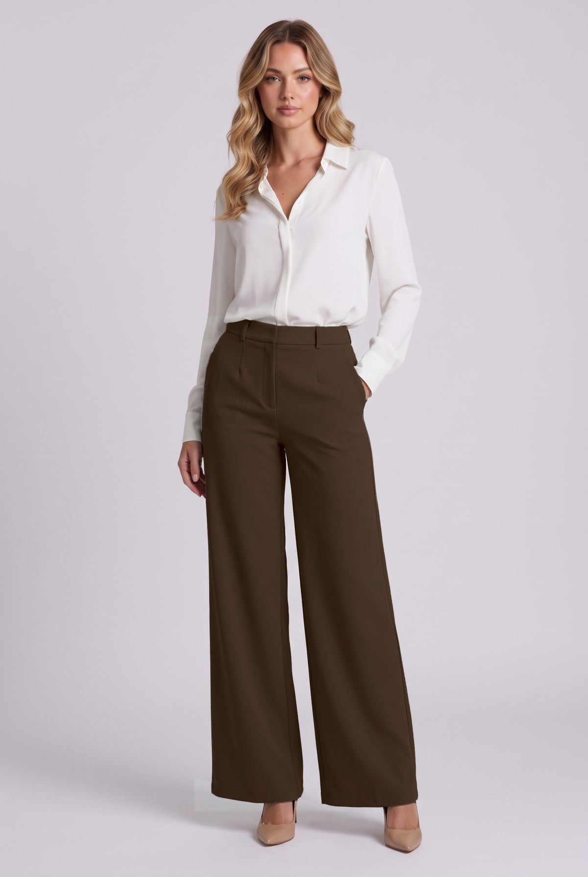 Elise Trousers in Brown, front view