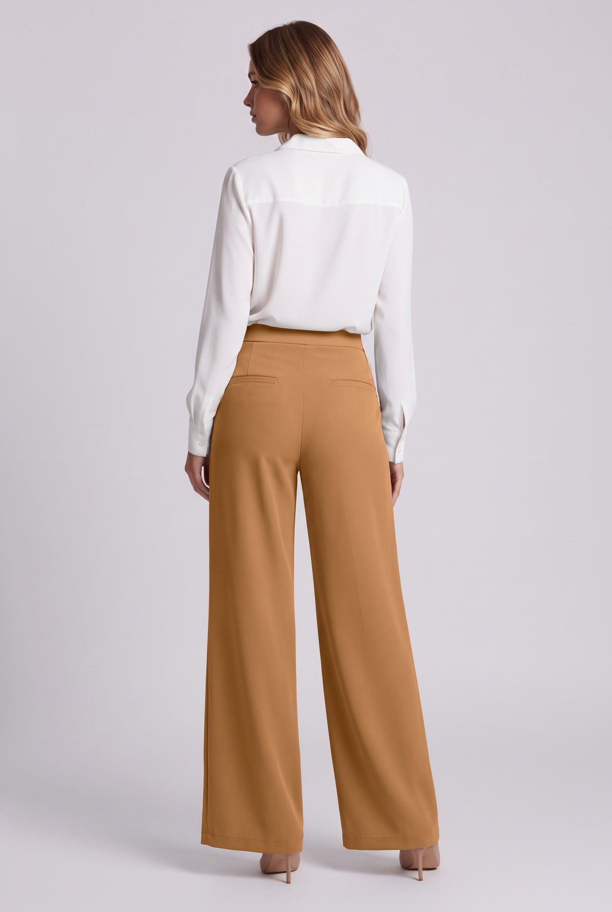Elise Trousers in Camel, back view
