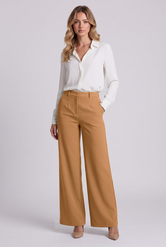 Elise Trousers in Camel, front view