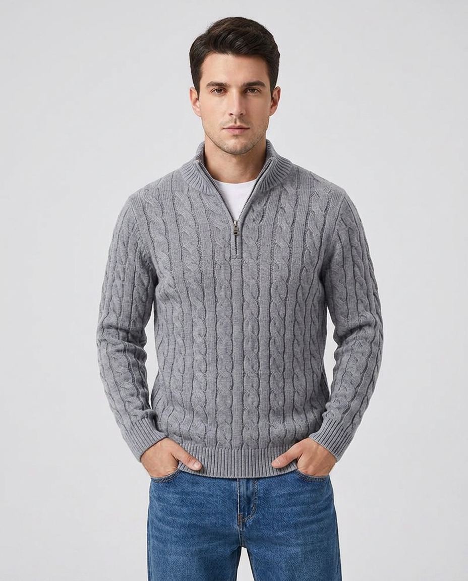 TAEBAEK Cable Sweater - Grey - front