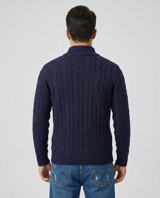 TAEBAEK Cable Sweater - Navy Blue - back