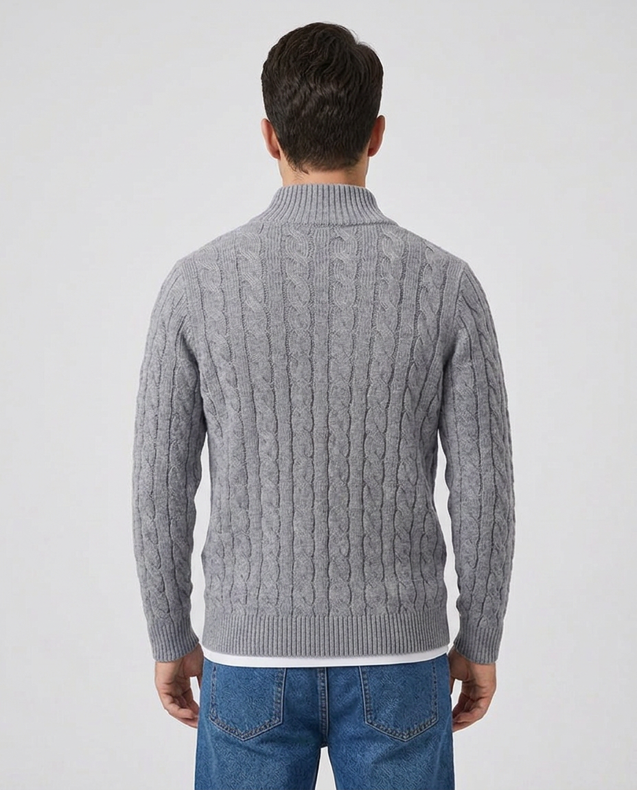 TAEBAEK Cable Sweater - Grey - back