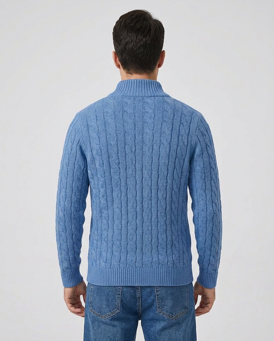 TAEBAEK Cable Sweater - Light Blue - back