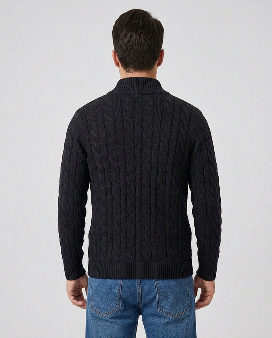 TAEBAEK Cable Sweater - Black - back