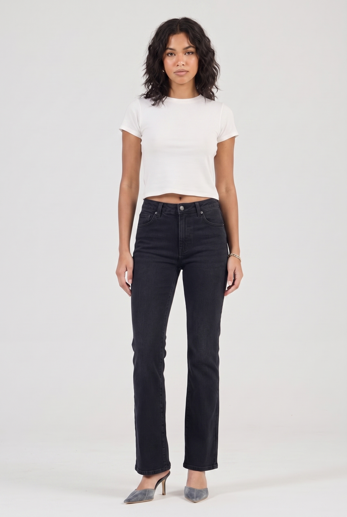 Marlowe Vintage Bootcut Jeans - Black front
