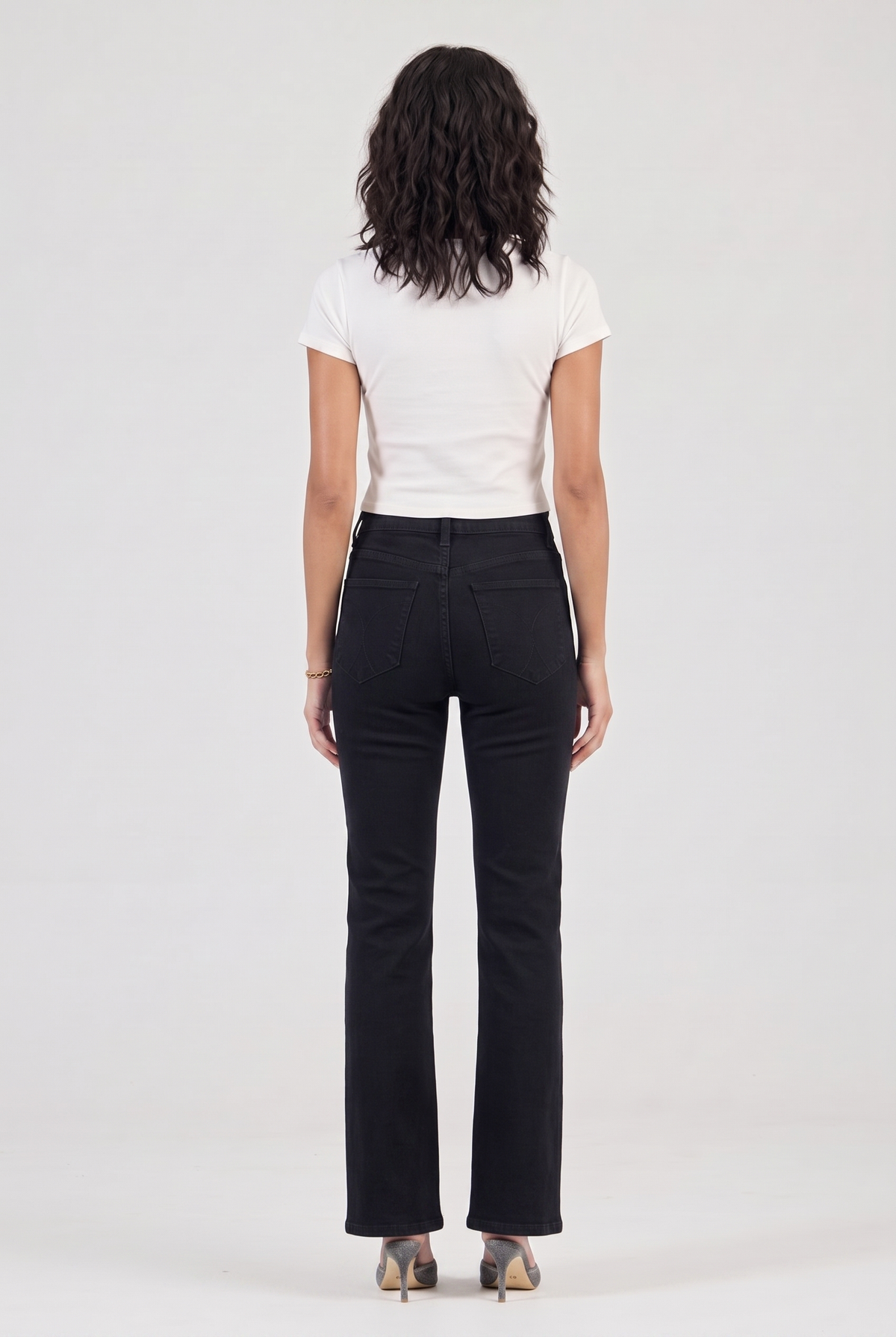Marlowe Vintage Bootcut Jeans - Black back