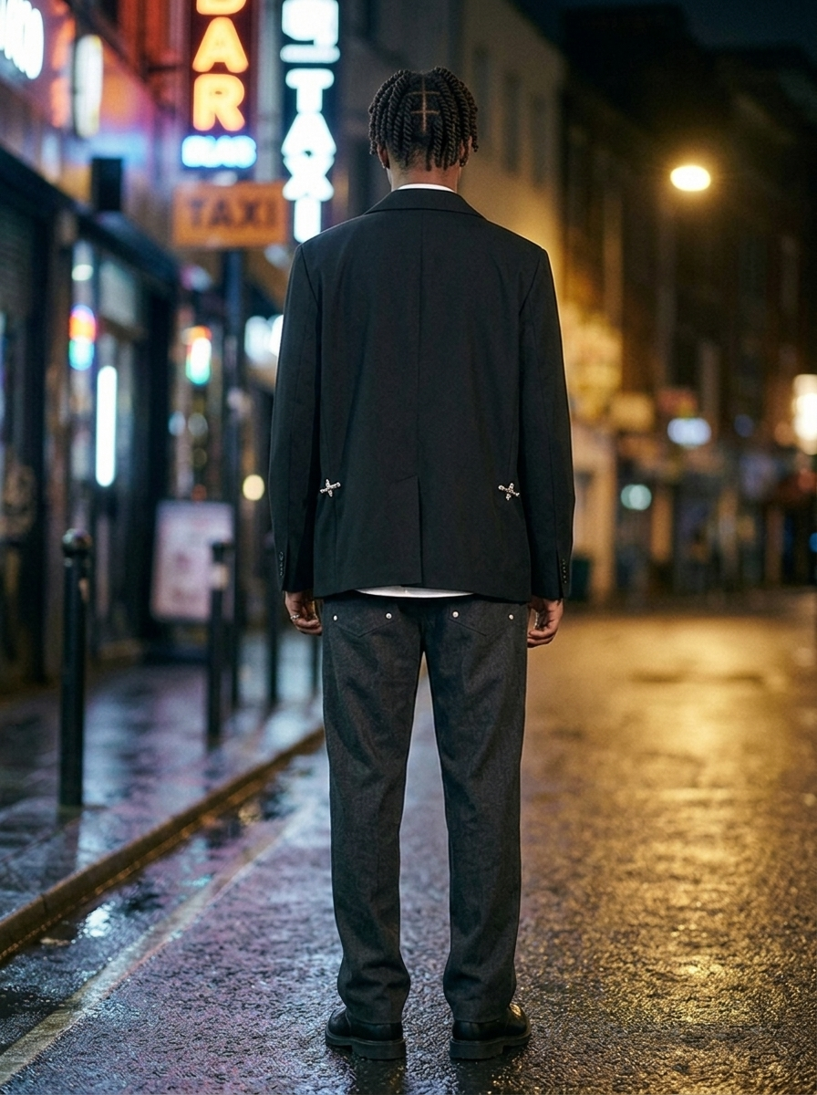 Rourke Oversized Twin-Clasp Blazer - Black back