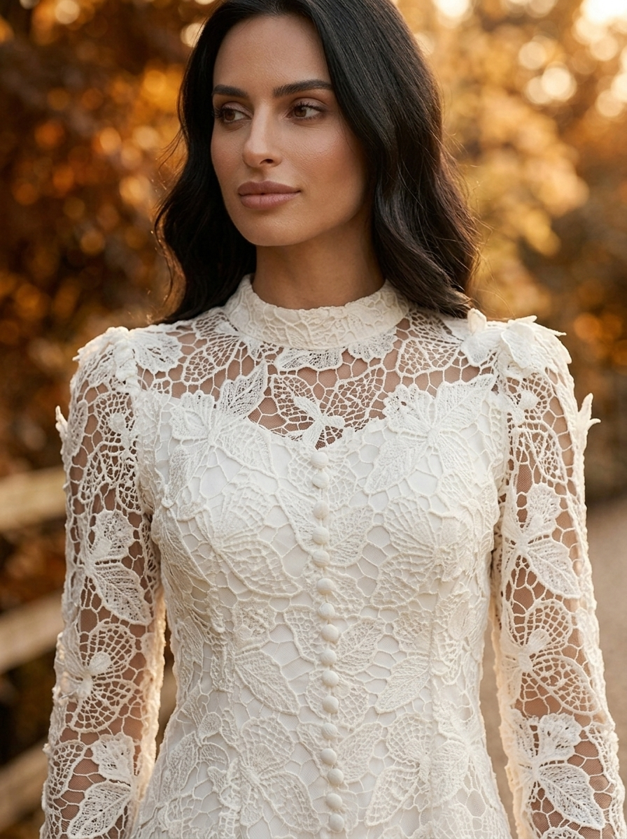 Celestine Butterfly Lace Maxi Dress - Detail