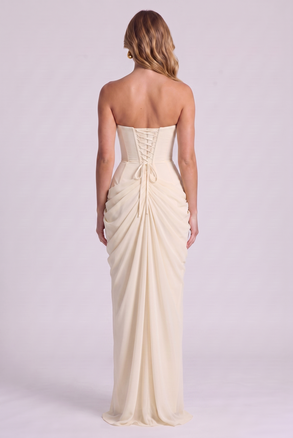 Ophelia Corset Maxi Dress - Ivory - back