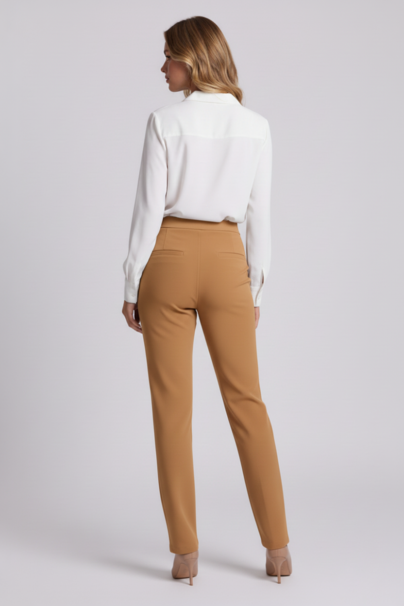Elise Trousers in Camel, back view