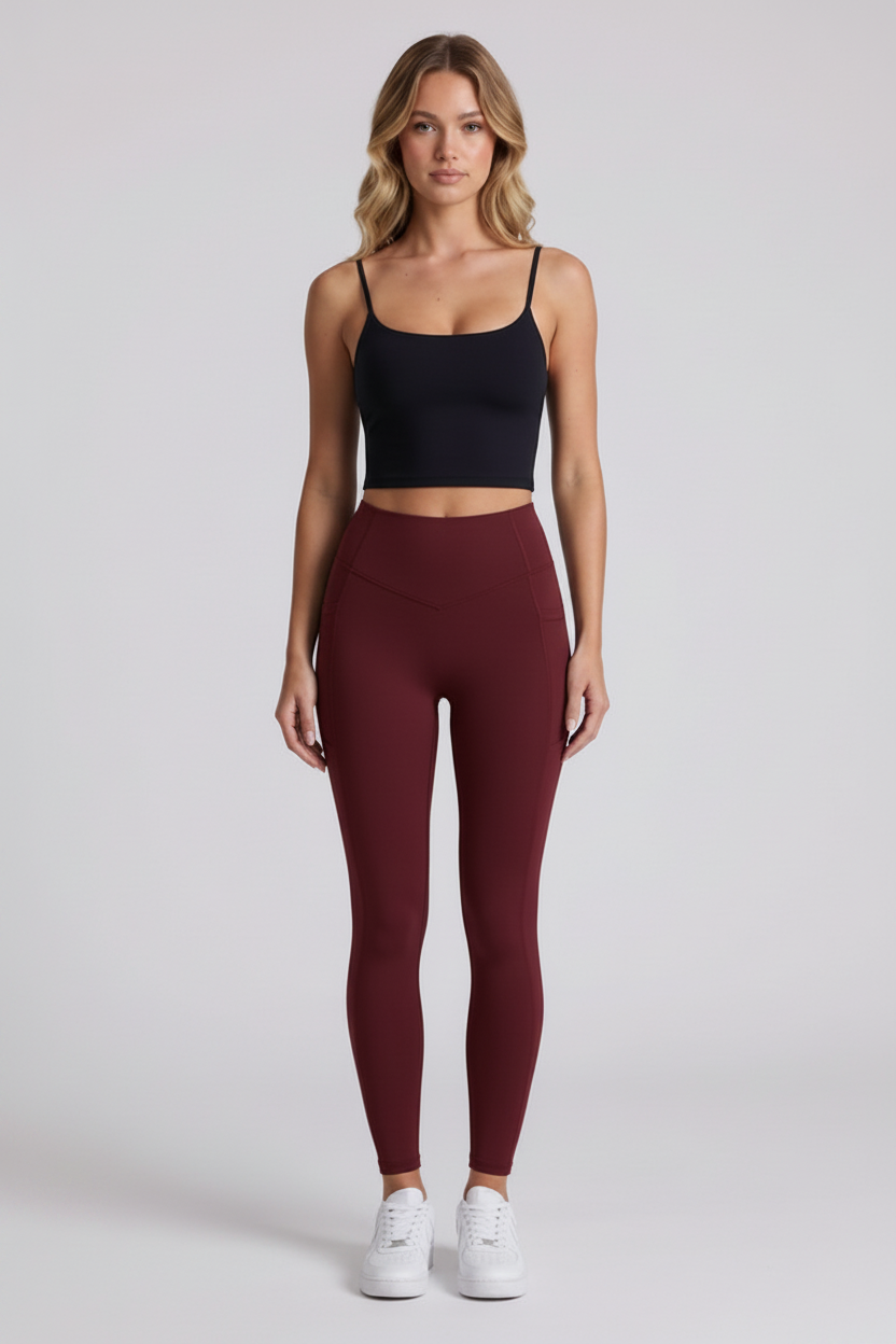 Nova Sculpt Leggings - Evening Red, frente