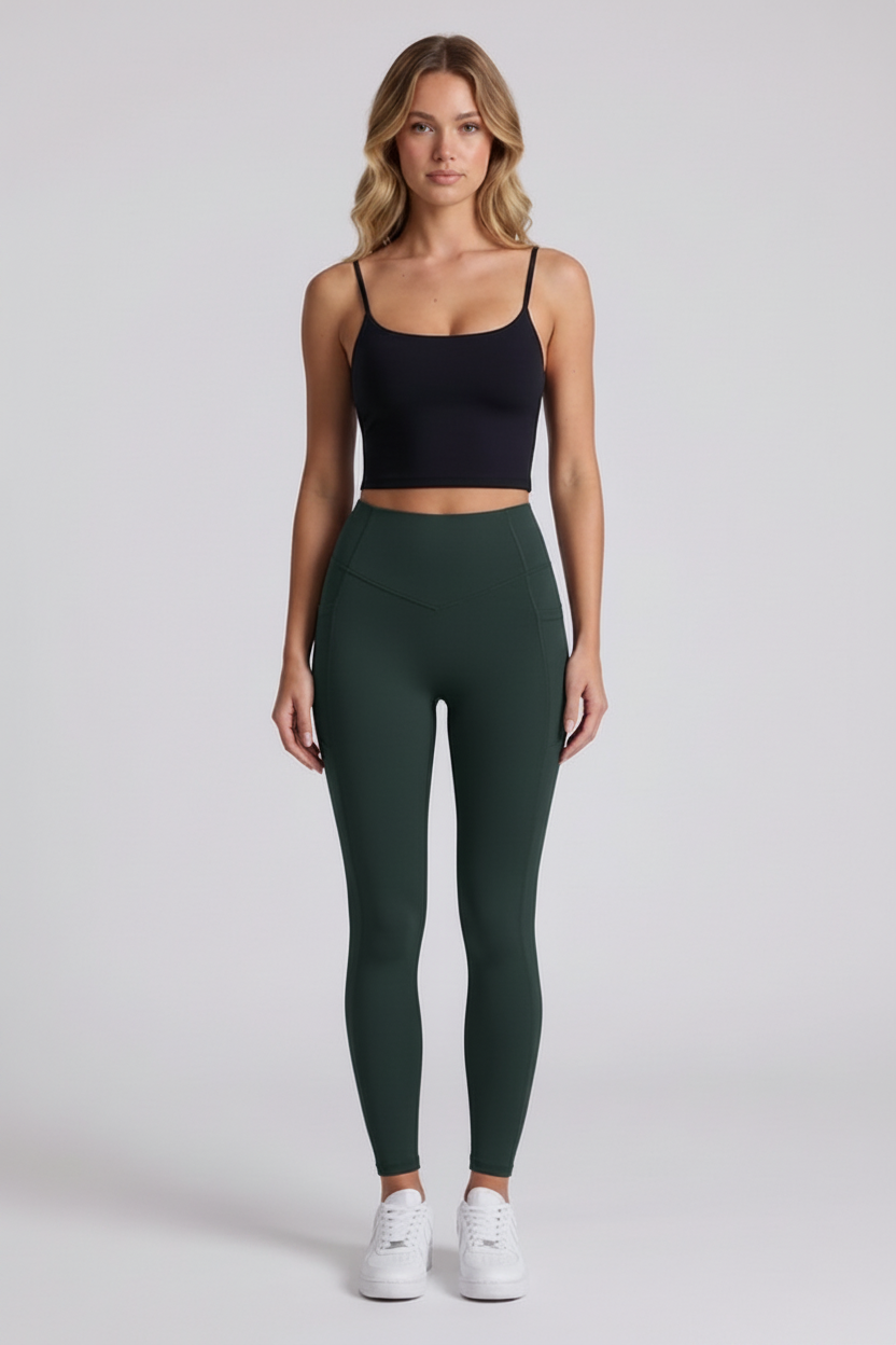Nova Sculpt Leggings - Deep Woodland Green, frente