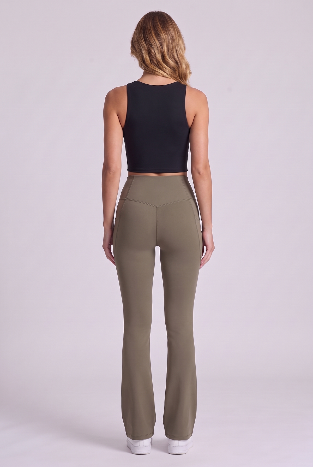 Harlow Bootcut Leggings - Dawn Brown, espalda