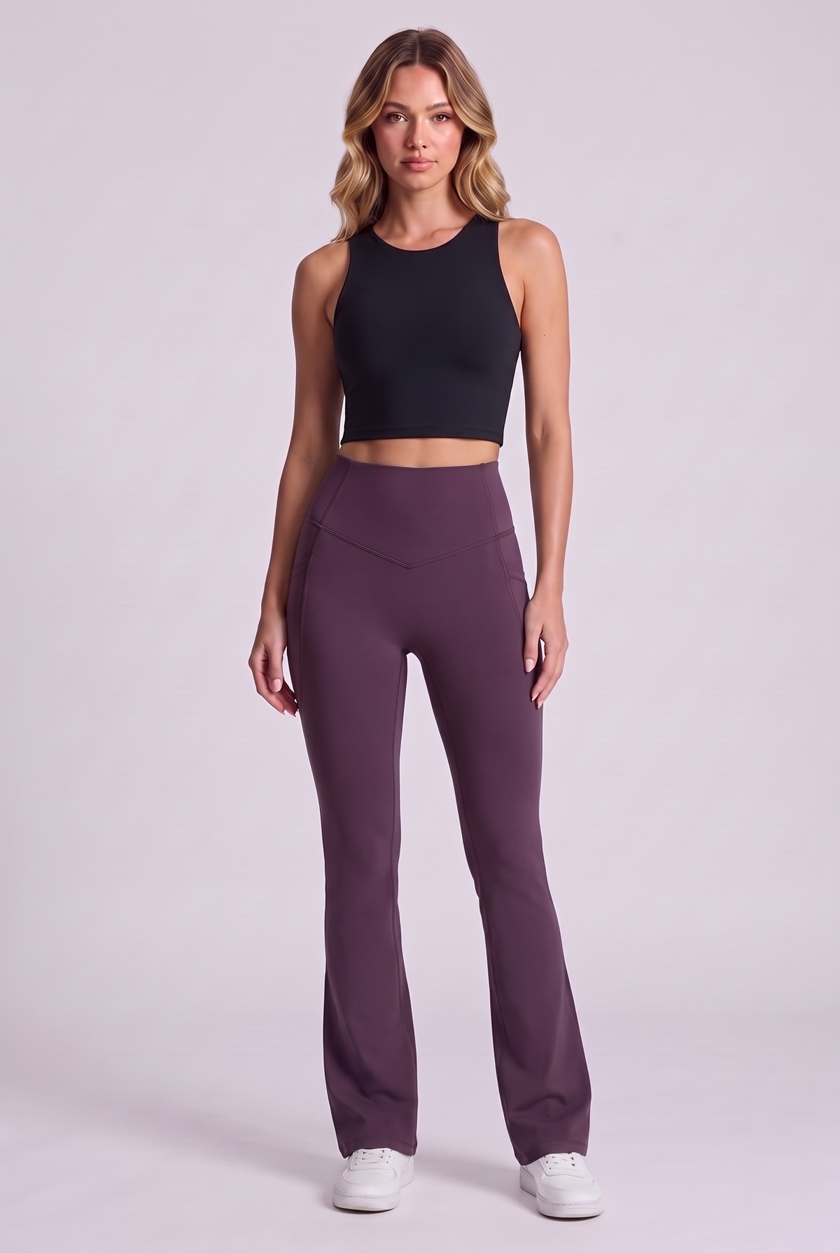 Harlow Bootcut Leggings - Night's Purple, frente