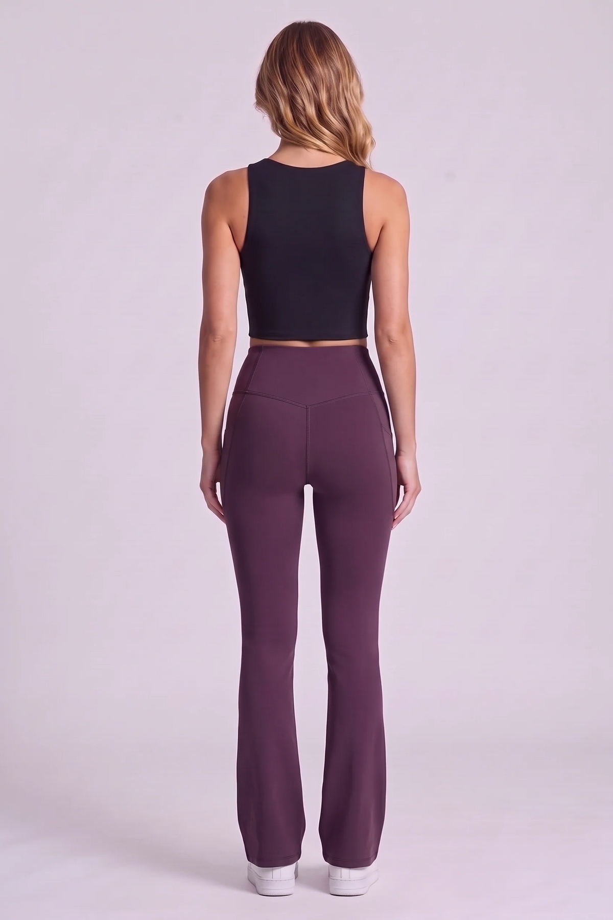 Harlow Bootcut Leggings in Night's Purple - back view