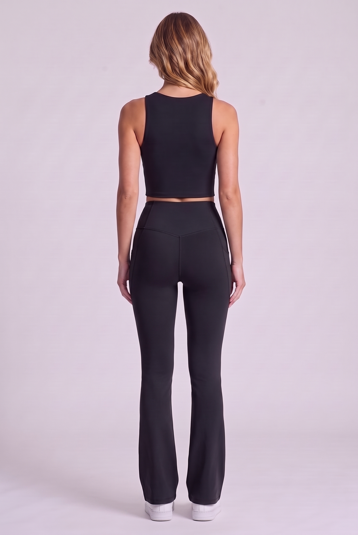 Harlow Bootcut Leggings - Black, espalda