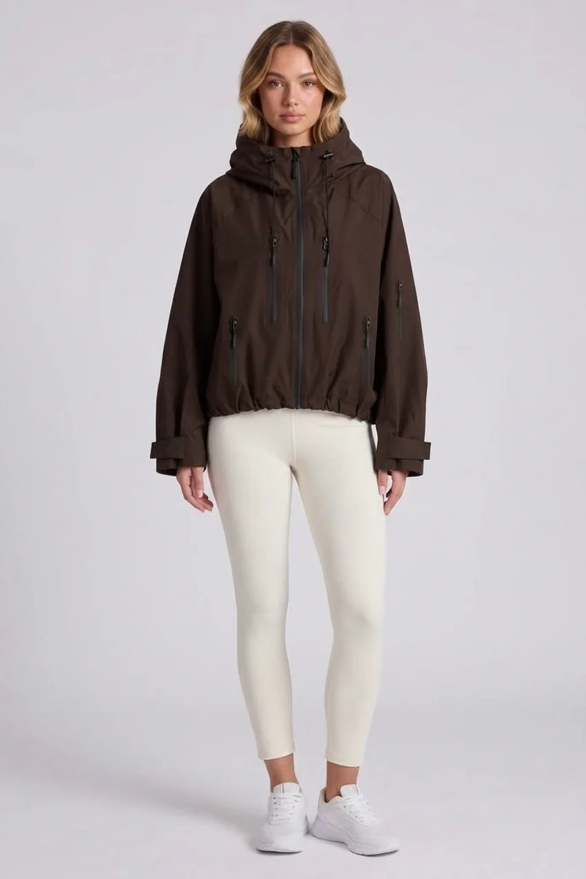 Marlow Storm Jacket in Mocha Brown - front view