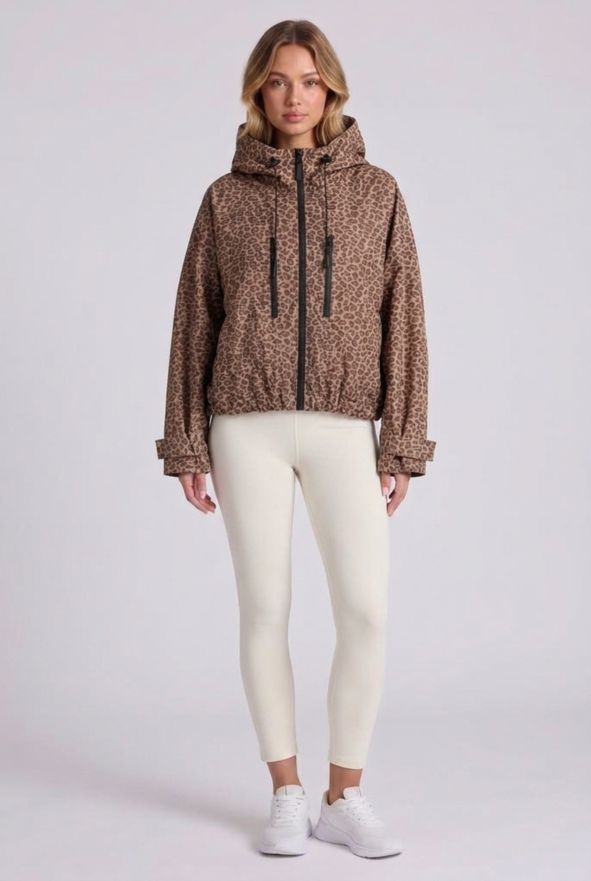 Marlow Storm Jacket - Leopard Print - Front