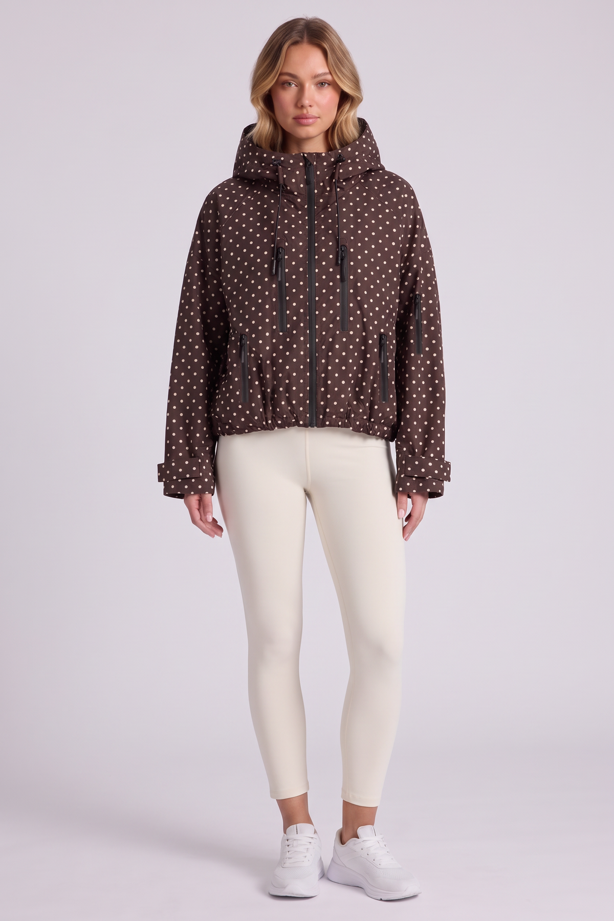 Marlow Storm Jacket in Brown Dot - front view