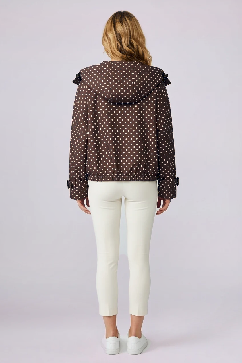 Marlow Storm Jacket in Brown Dot - back view