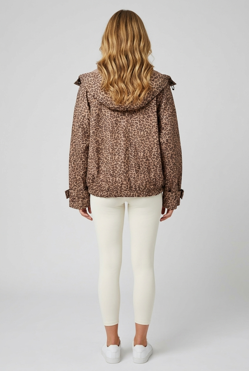 Marlow Storm Jacket - Leopard Print - Back