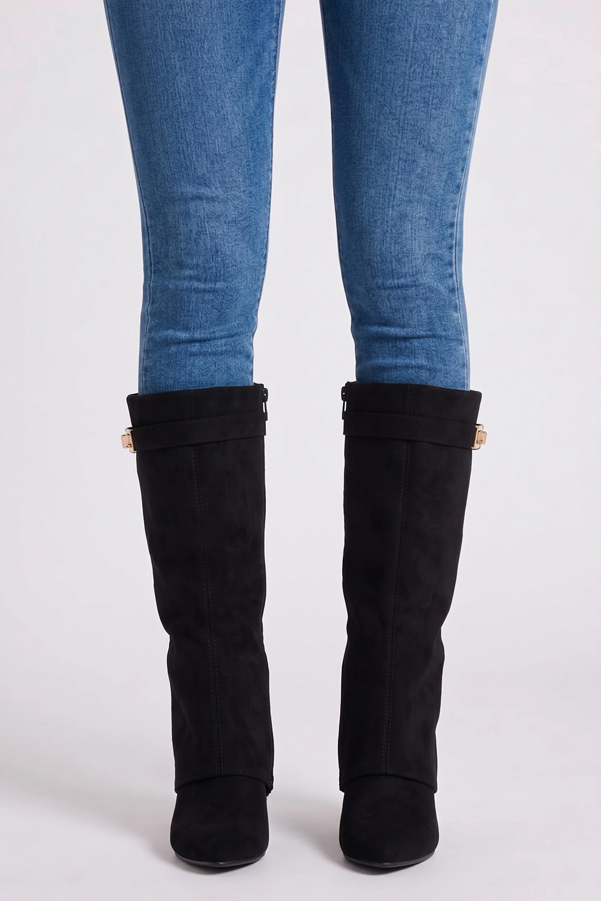 Talia Suede Black Boots - front view