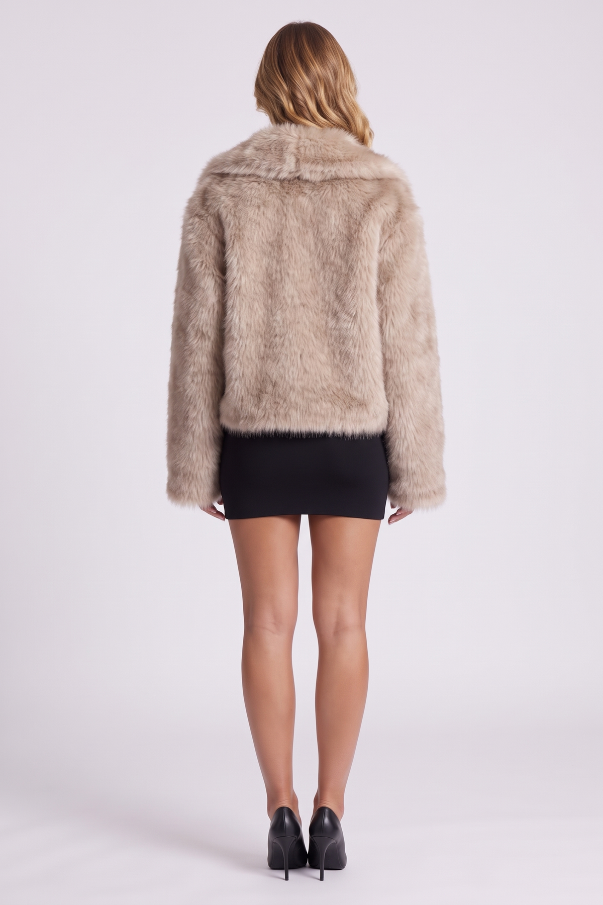 Noelle Fur Coat - Beige back