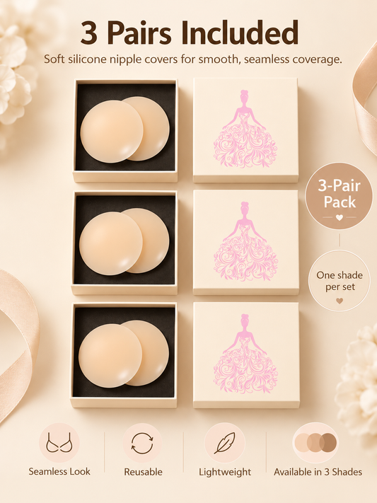 Reusable Nipple Covers - 3 pairs included