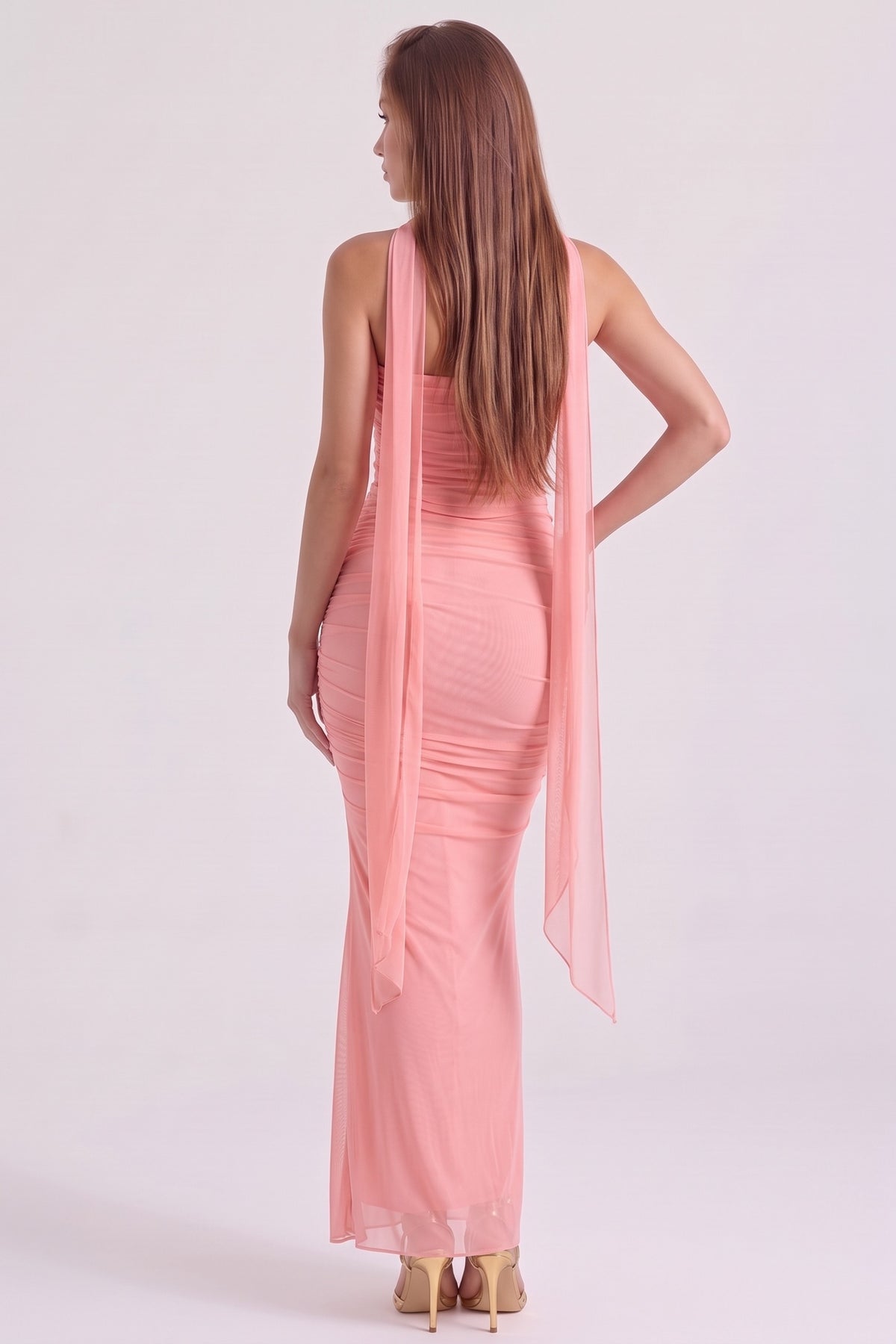 Juliette Corset Maxi Set - Pink - back
