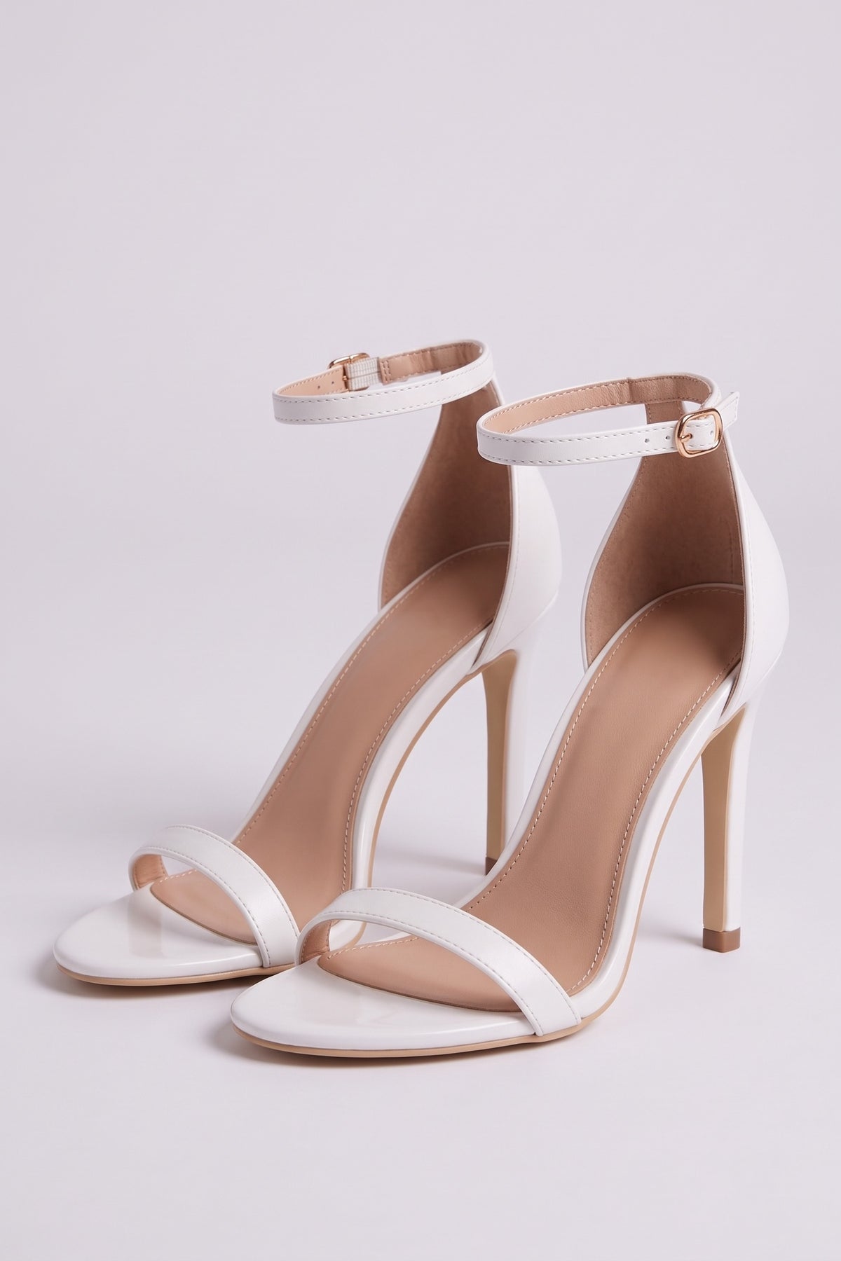 Lucia Strappy Heels in White, pair