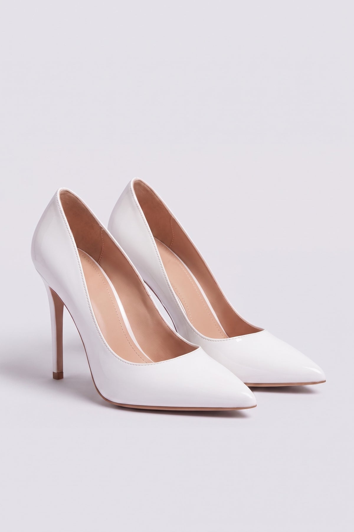 Margot Patent Pumps in White, pair