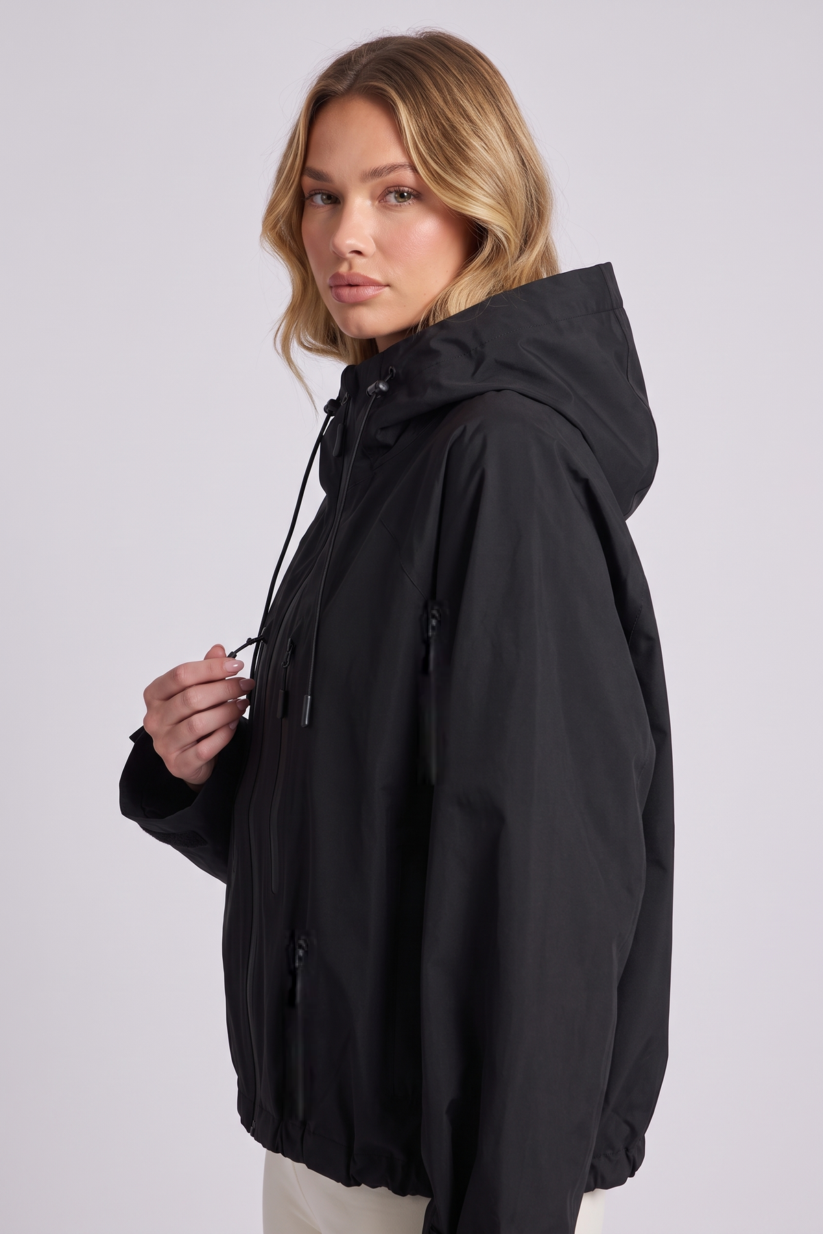Marlow Storm Jacket in Black - close-up side view