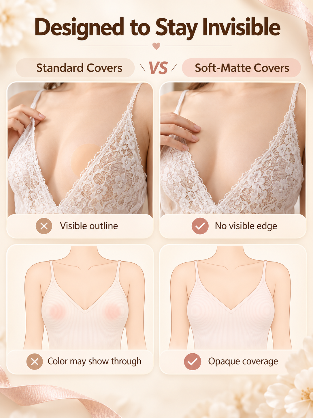 Reusable Nipple Covers - designed to stay invisible