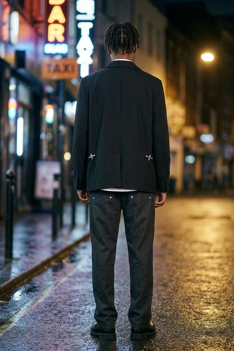 Rourke Clasp Blazer in Black - back view