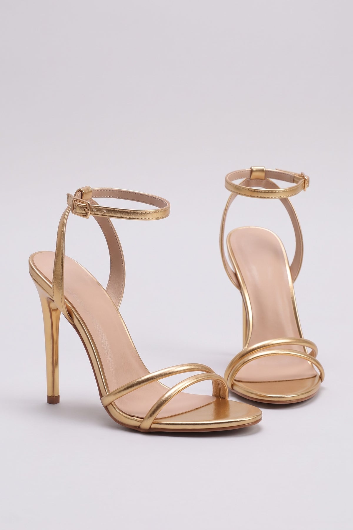 Seraphina Strappy Heels in Gold, pair detail